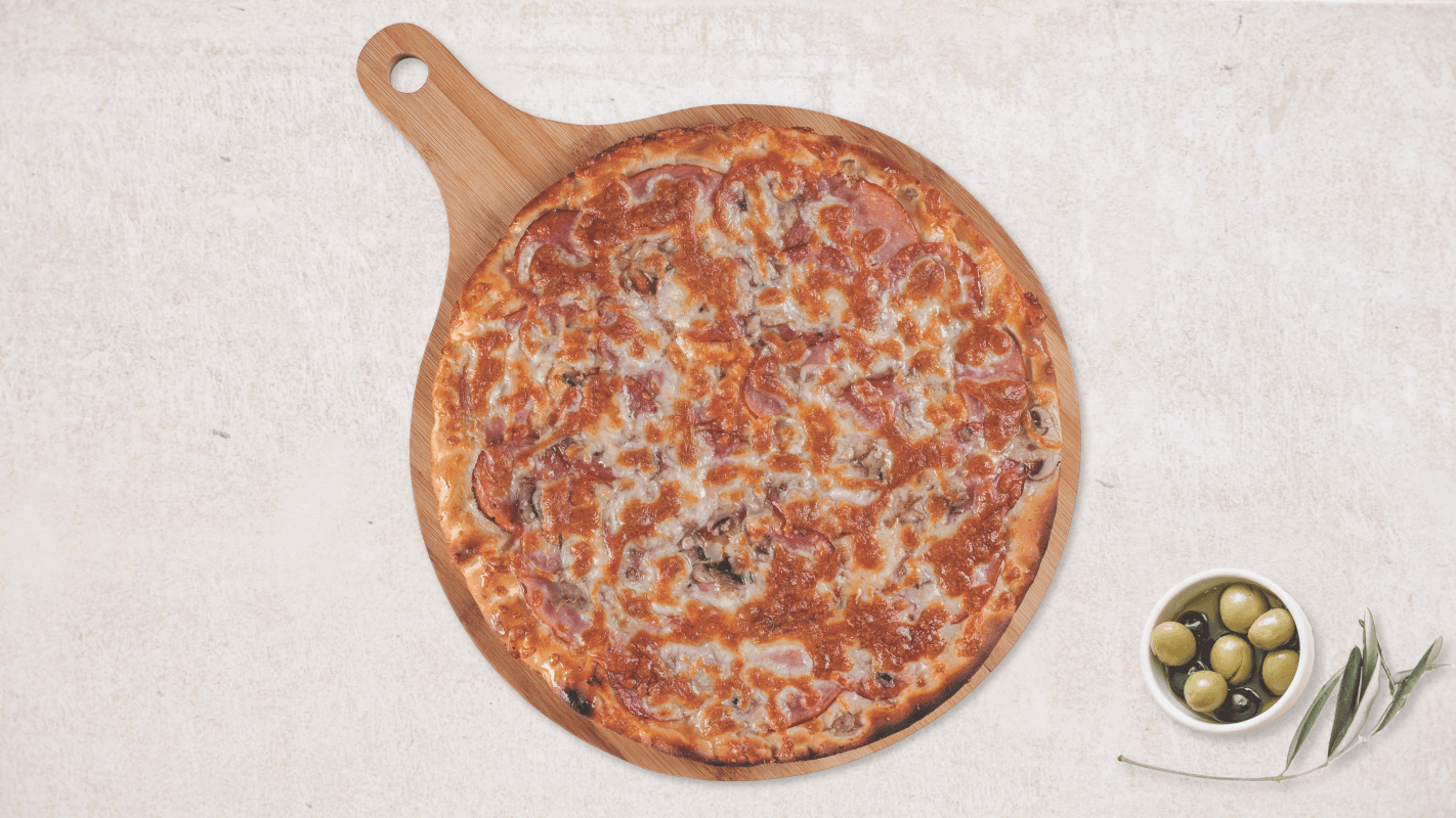 Pizza Prosciutto, Funghi Salami  L