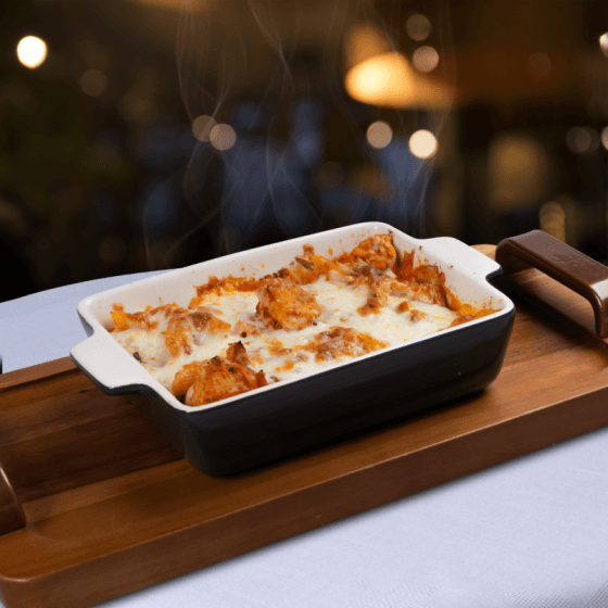 Penne gratinate cu pui 400g