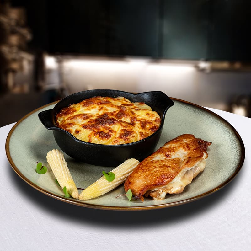 Pui sicilian cu cartofi gratinati 450g